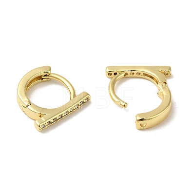 Rack Plating Brass Micro Pave Clear Cubic Zirconia Huggie Hoop Earrings for Women EJEW-C097-13G-02-1