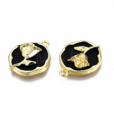 Rack Plating Alloy Enamel Pendants ENAM-N060-18-02LG-1
