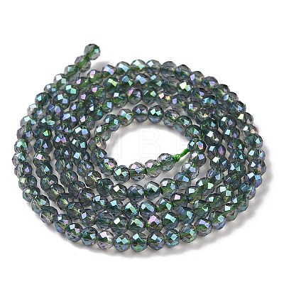 Electroplate Transparent Glass Beads Strands GLAA-H021-01B-FR01-1