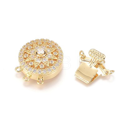 Brass Micro Pave Cubic Zirconia Box Clasps ZIRC-F107-07G-1