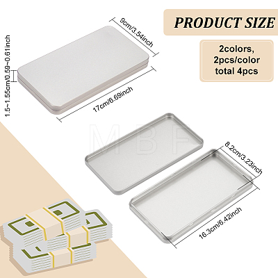 4Pcs 2 Colors Tinplate Box CON-FG0001-11-1