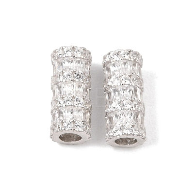925 Sterling Silver Micro Pave Clear Cubic Zirconia Beads SE-CBAF1B2-16A-P-1