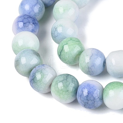 Opaque Ombre Effect Dyed Glass Beads Strands GLAA-Q106-04A-10-1