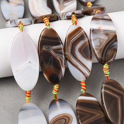Natural Banded Agate Beads Strands G-F825-A01-01C-1