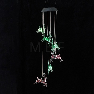 LED Solar Powered Christams Reindeer Wind Chime HJEW-I009-07-1