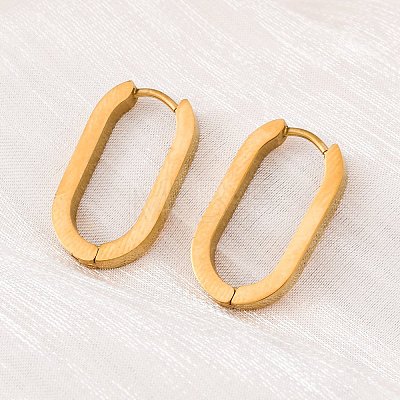 PVD Vacuum Plating 304 Stainless Steel Huggie Hoop Earrings STAS-S103-21G-1