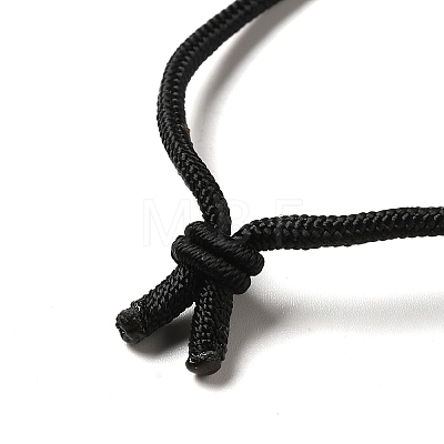 Cone Natural Rose Quartz Pendant Necklace with Nylon Rope for Women G-H286-08C-1
