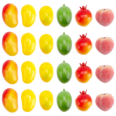   24Pcs 6 Style Mini Foam Artificial Fruit DIY-PH0009-62-1