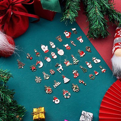 38Pcs Christmas Alloy Enamel Pendants JX266A-1