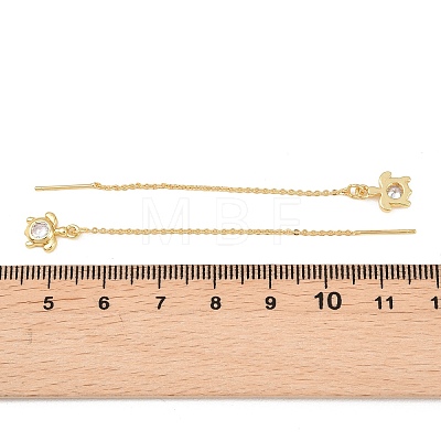 Brass Clear Cubic Zirconia Ear Thread EJEW-H182-05B-G-1