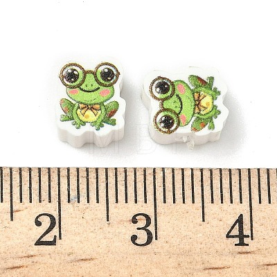 Printed Handmade Polymer Clay Beads CLAY-I016-02-1