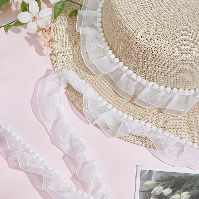 5 Yards Polyester Lace Ribbons OCOR-GF0006-14A-02-1