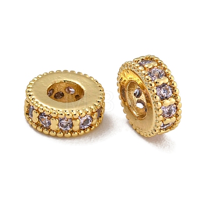 Rack Plating Brass Micro Pave Cubic Zirconia Beads KK-U030-30G-04-1