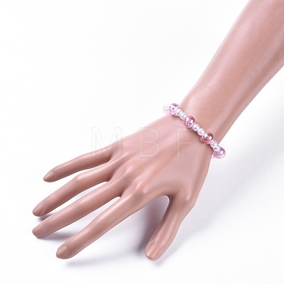 Transparent Acrylic Imitated Pearl  Stretch Kids Bracelets BJEW-JB04575-02-1