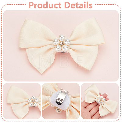   2 Pairs 2 Colors Polyester Bowknot Bridal Shoe Decoration DIY-PH0020-72-1