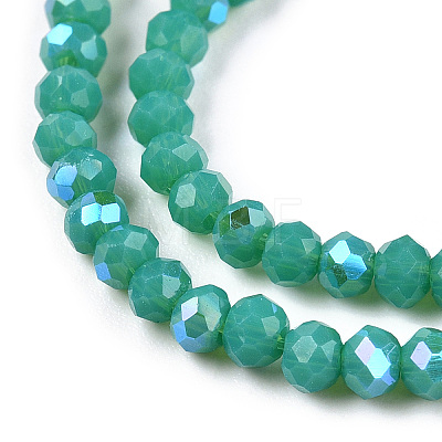 Electroplate Opaque Solid Color Glass Beads Strands EGLA-A034-P1mm-L25-1