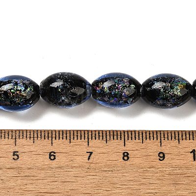 Handmade Dichroic Foil Glass Beads Strands DICH-U001-12B-1