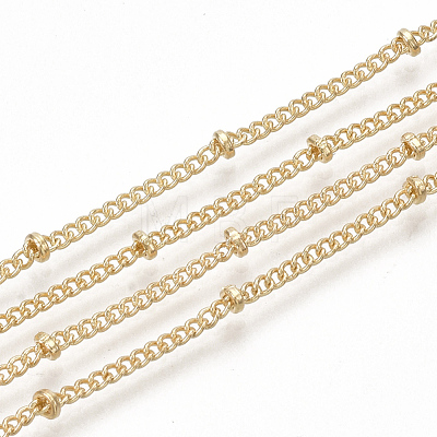 Brass Coated Iron Curb Chain Necklace Making MAK-T006-01KC-1