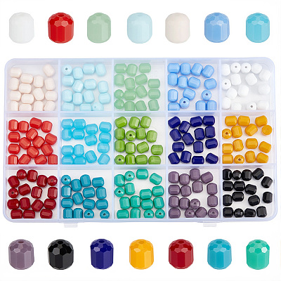 225Pcs 15 Colors Opaque Glass Beads Strands GLAA-PA0001-67-1