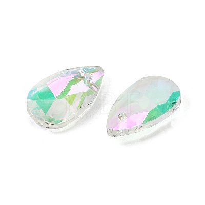 Faceted Teardrop Glass Pendants GLAA-O008-A25-1