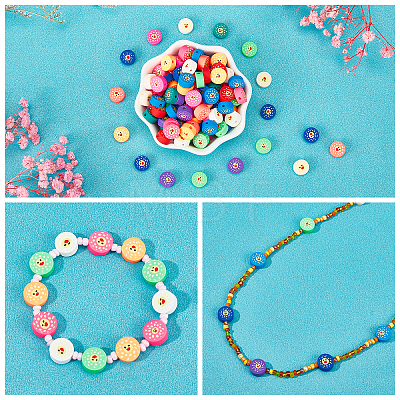  5 Strands Handmade Polymer Clay Beads Strands CLAY-NB0001-46-1