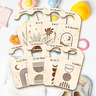 Wood Baby Closet Size Dividers AJEW-WH0352-001-1