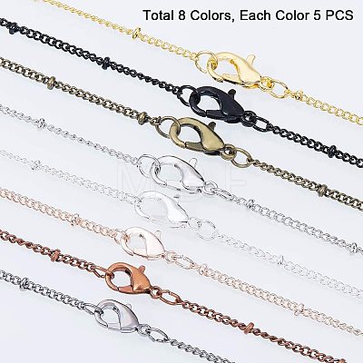 Brass Coated Iron Curb Chain Necklace Making MAK-PH0004-12-1