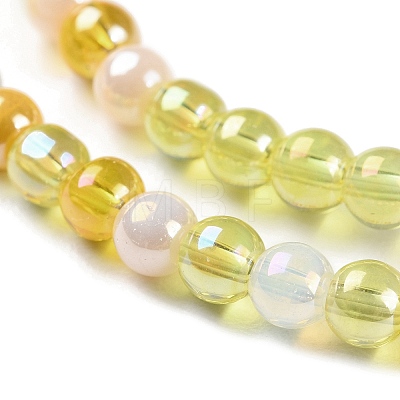 Transperant Electroplate Glass Beads Strands GLAA-P056-4mm-B01-1
