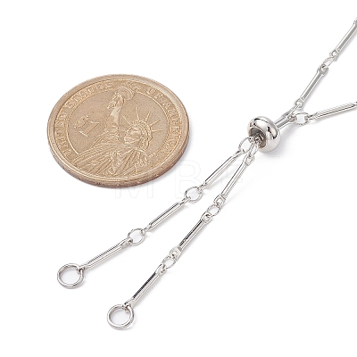 Brass Bar Link Chain Necklace Making AJEW-JB01188-02-1