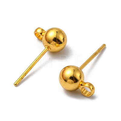 Brass Ball Post Ear Studs KK-YW0001-11G-1