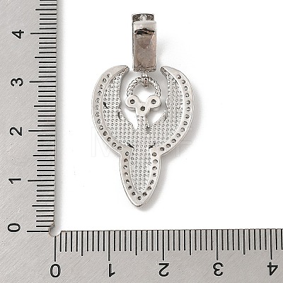 Brass Micro Pave Cubic Zirconia Pendants KK-U047-09P-1