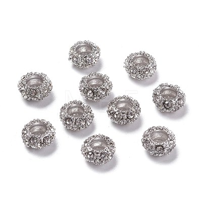 Alloy Rhinestone European Beads X-CPDL-H998-18-1