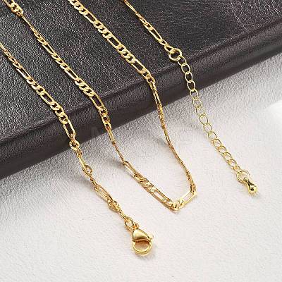 Brass Figaro Chains Necklaces for Women NJEW-D302-29G-1