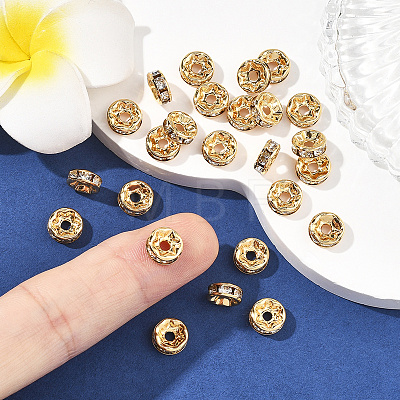 SHEGRACE Brass Micro Pave Clear Cubic Zirconia Spacer Beads XGRQ1U993-363G-1