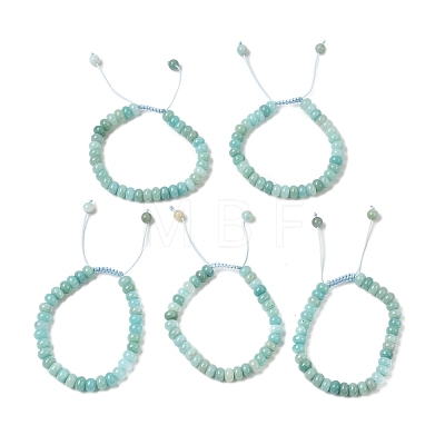 Adjustable Natural Flower Amazonite Braided Bead Bracelets BJEW-F369-A12-1