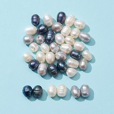 40Pcs 3 Colors Natural Cultured Freshwater Pearl Loose Beads PEAR-FS0001-01-1