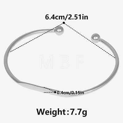 304 Stainless Steel Cuff Bangles IL3957-1-1