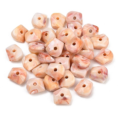 Two Tone Opaque Acrylic Imitation Gemstone Beads OACR-T033-08A-1