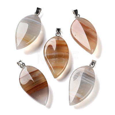 Natural Banded Agate Pendants GG-CBACB71-05P-19-1