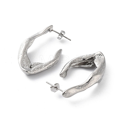 304 Stainless Steel Stud Earrings EJEW-D095-03P-1