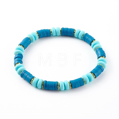 Handmade Polymer Clay Heishi Beaded Stretch Bracelets BJEW-JB06138-1