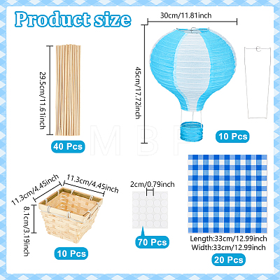 Paper & Iron Ball Lantern Party Decor AJEW-NB0009-45B-1