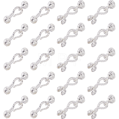 Brass S-Hook Clasps KK-HS0002-04S-1