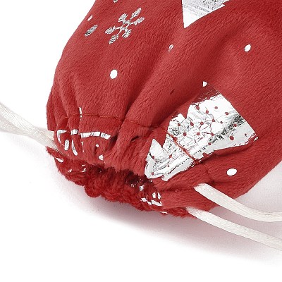 Silver Stamping Christmas Velvet Storage Bags ABAG-Q053-01A-02C-1