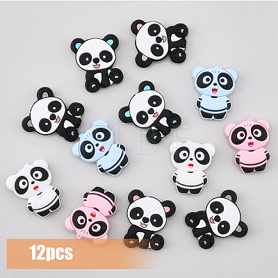 12Pcs 6 Style Food Grade Eco-Friendly Silicone Beads SIL-HY0001-10-1