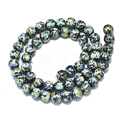 Spray Painted Non-magnetic Synthetic Hematite Beads Strands G-S352-83B-1