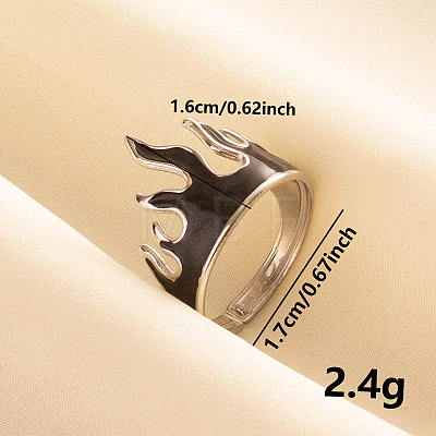 Stylish 304 Stainless Steel Enamel Cuff Ring CY9902-1-1