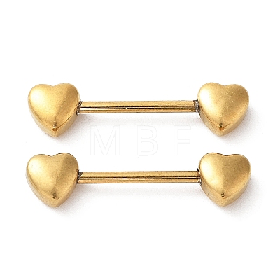 201 Stainless Steel Heart Nose Bone Rings with 304 Stainless Steel Pins AJEW-P109-02G-1