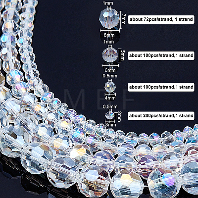  Electroplate Glass Beads Strands EGLA-NB0001-15-1