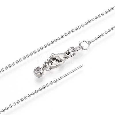 Brass Ball Chain Necklaces for Women NJEW-G084-14P-1